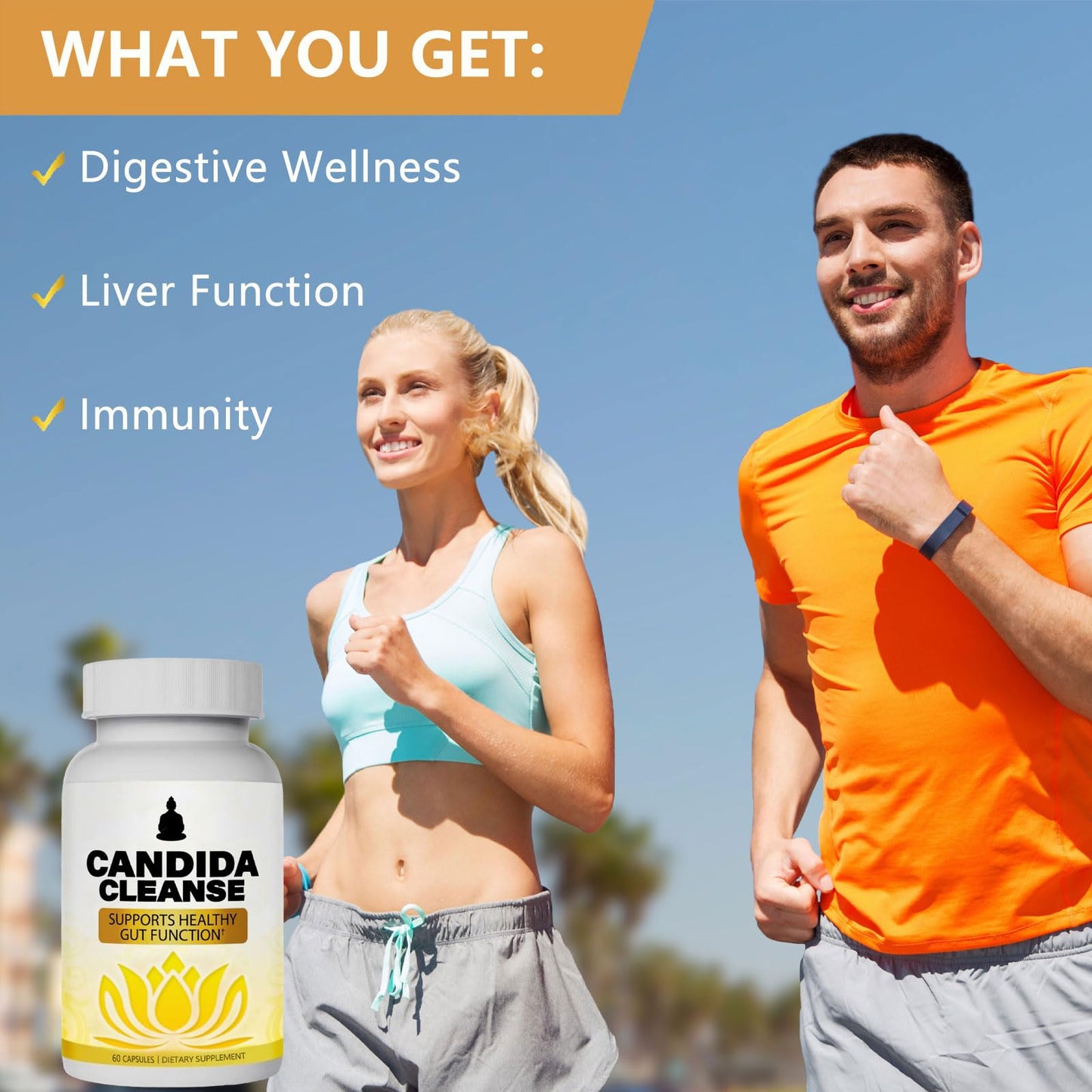 Candida Cleanse - Gut & Colon Support, Advanced Probiotic & Herbal Formula, Natural Herbal Formula, Oregano Leaf, Wormwood, Black Walnut,