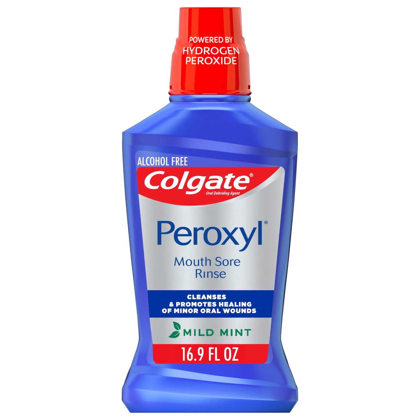 Colgate Peroxyl Alcohol Free Mouthwash with 1.5% Hydrogen Peroxide, Mouth Sore Rinse for Canker Sores, Oral Irritations,