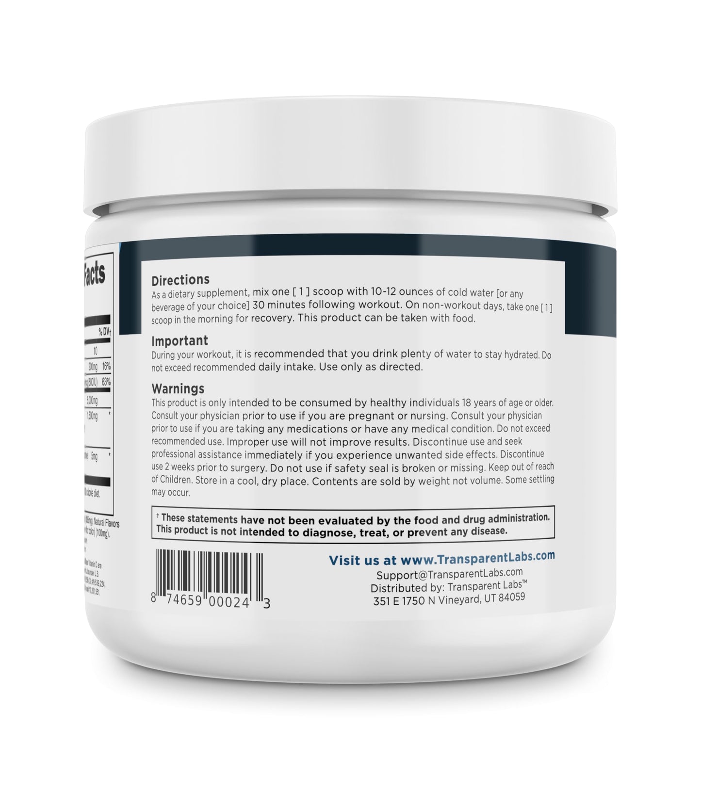 Transparent Labs Creatine HMB - Creatine Monohydrate Powder with HMB for Muscle Growth, Increased Strength, Enhanced Energy Output, and Improved Athletic Performance