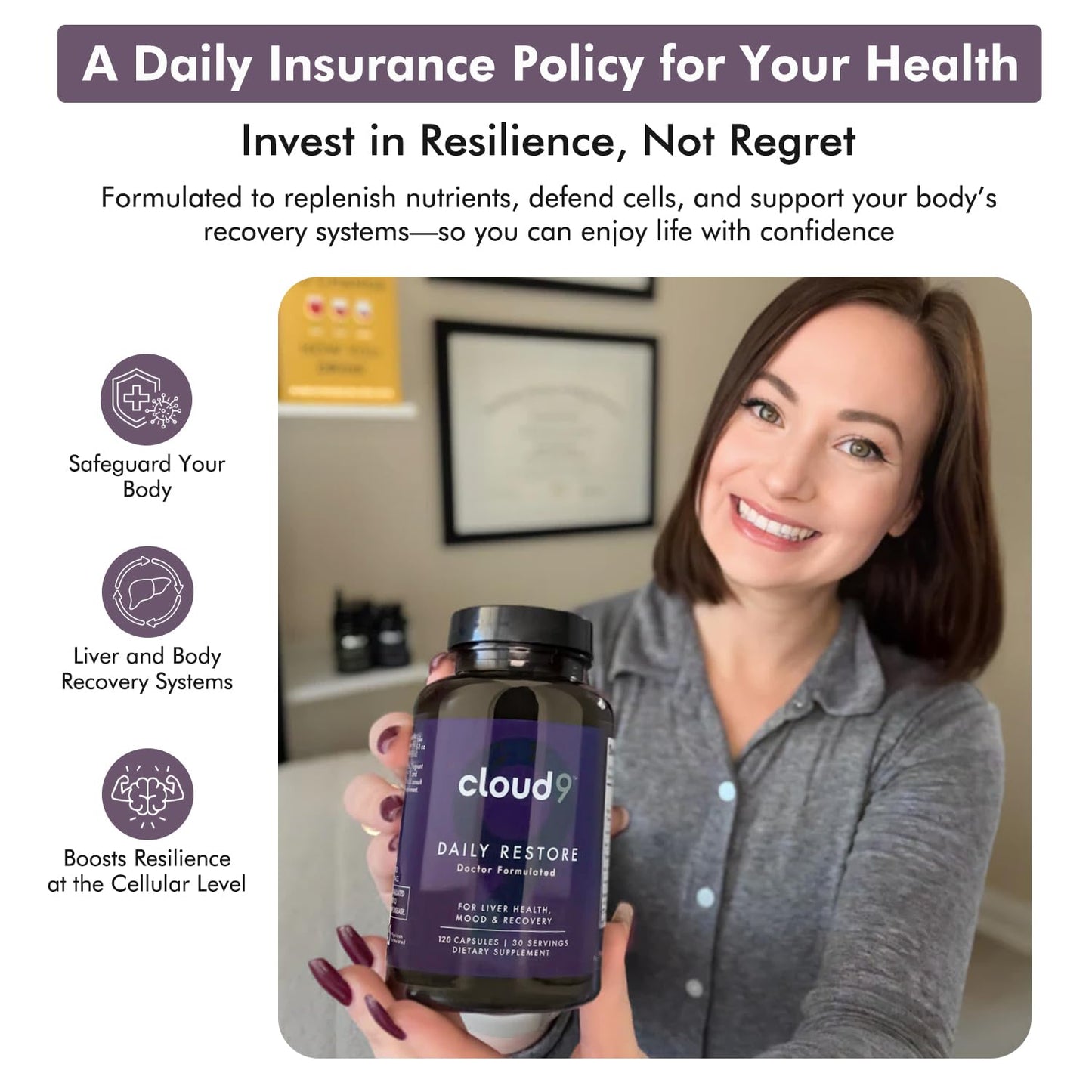 Cloud9 Daily Restore – Liver Detox & Recovery Supplement with Milk Thistle, NAC & B-Vitamins – Energy, Focus & Nutrient Support