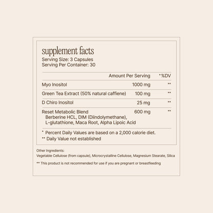 Paulina FITNESS Reset AM Metabolism and Hormone Support Supplement | Appetite Regulation, Metabolism Support, Enhanced Energy and Mood,