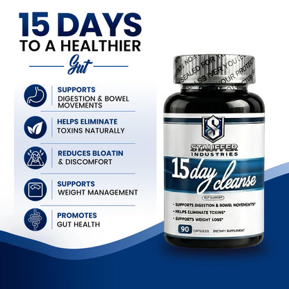 STAUFFER INDUSTRIES Colon Cleanse – 15 Day Cleanse Gut Support Supplement – Colon Cleanser with Psyllium Husk, Senna & Probiotics