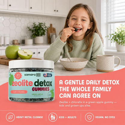 Zeolite Detox for Kids & Adults, Heavy Metal Zeolite & Chlorella Detox Gummies, Alternative to Activated Charcoal, Gentle Daily Toxin Cleanse for Kids & Adults