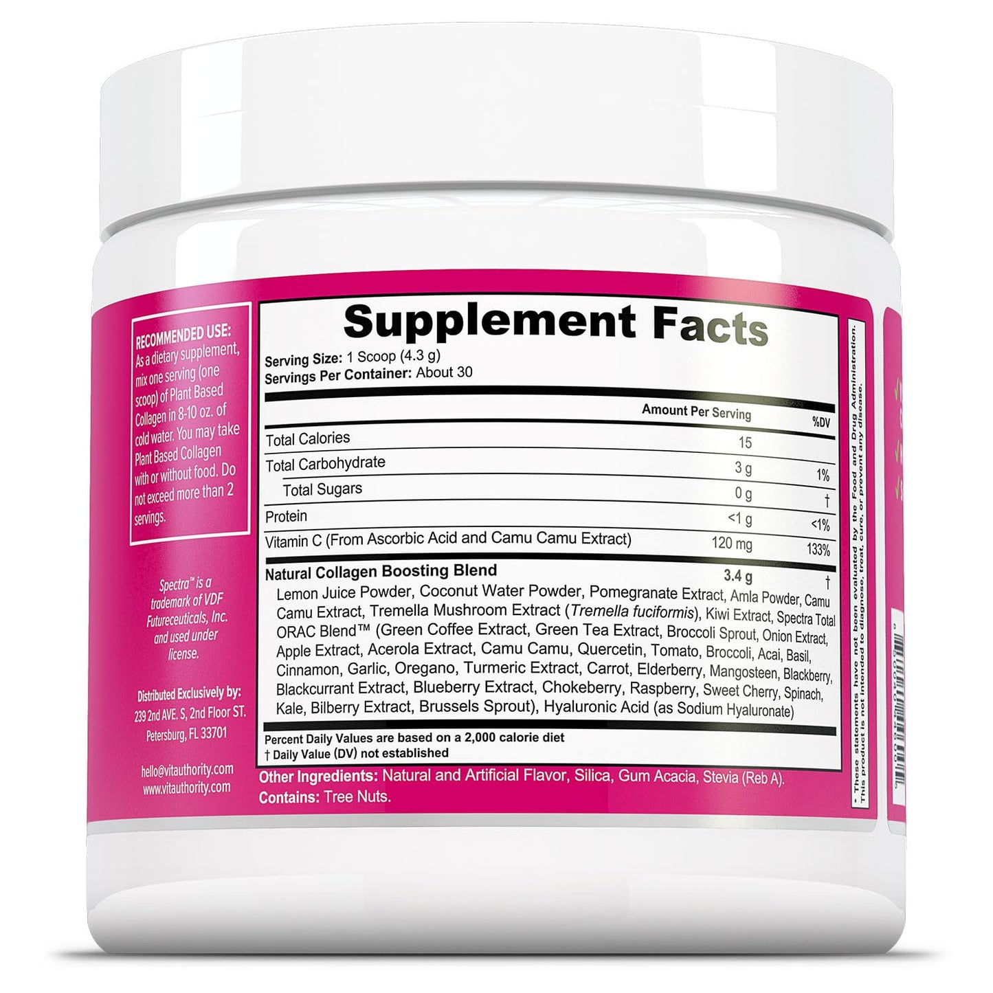 Vitauthority Vegan Collagen Powder for Women - Plant Based Collagen Supplement for Women with Proprietary Vegan Hair Skin and Nails Vitamins