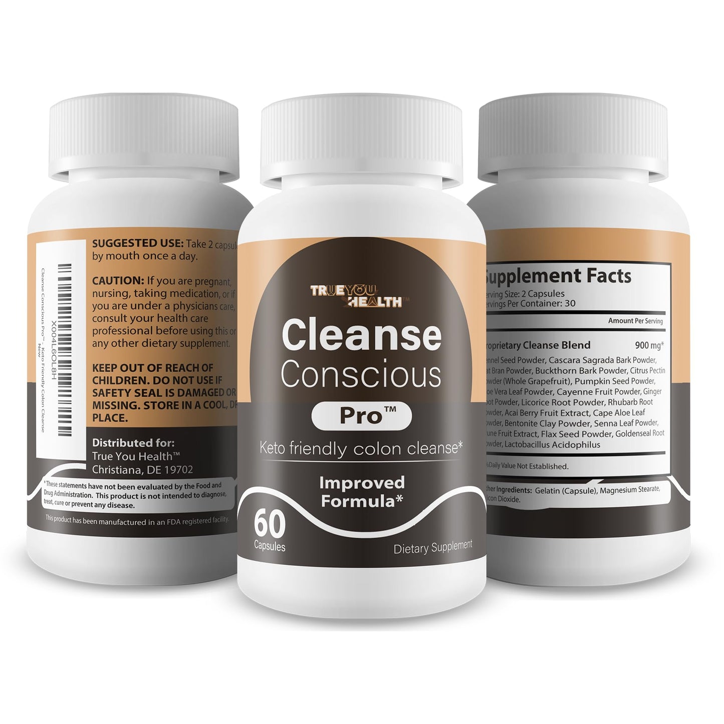 Cleanse Conscious Pro - Improved Formula - Our Best Keto Friendly Colon Cleanse Capsules - Keto Colon Detox Pills for Women & Men