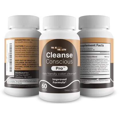 Cleanse Conscious Pro - Improved Formula - Our Best Keto Friendly Colon Cleanse Capsules - Keto Colon Detox Pills for Women & Men