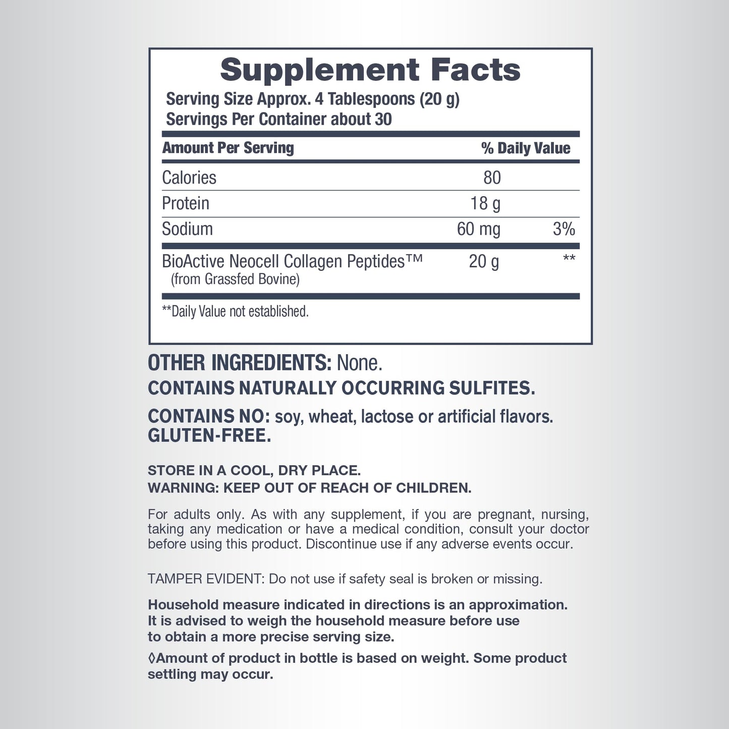 NeoCell Super Collagen Peptides Powder | 30 Servings | Unflavored | Types I & III | Grass Fed Bovine Supplement | Hair, Skin, & Nails | for Women and Men