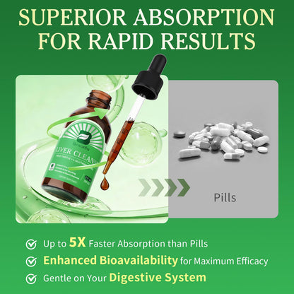 B BEWORTHS Liver Cleanse Detox & Repair - Liver Support Liquid Drops with Milk Thistle, L-Glutamine & NAC, Liver Support, Stomach & Gut Soothing,