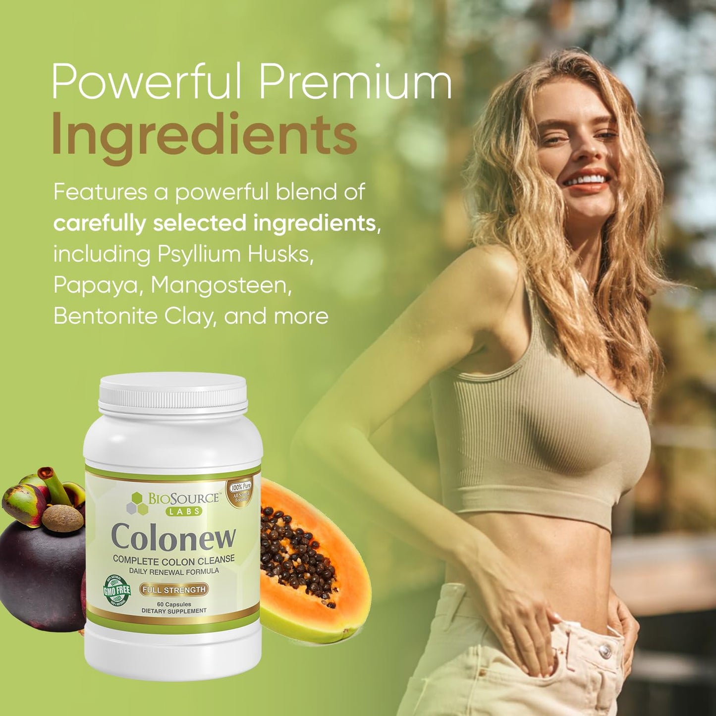 BioSource Labs Colonew Complete Colon Cleanse Natural Detox Supplement for Daily Digestive Health, Renewal Formula – (60 Capsules)