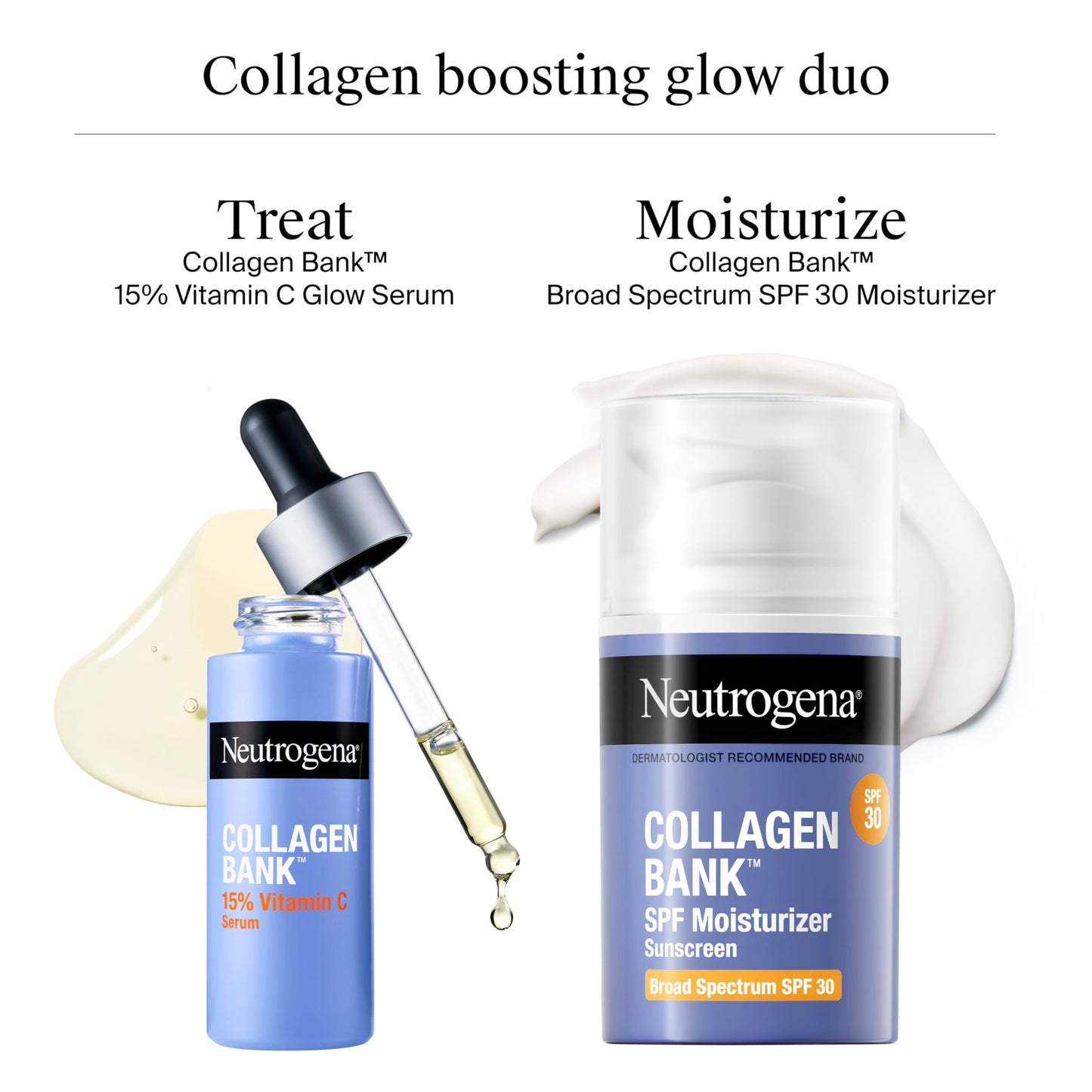 Neutrogena Collagen Bank 15% Vitamin C Face Serum, Vitamin C Serum for Face Helps Build Collagen for Glowing, Plumper Looking Skin,