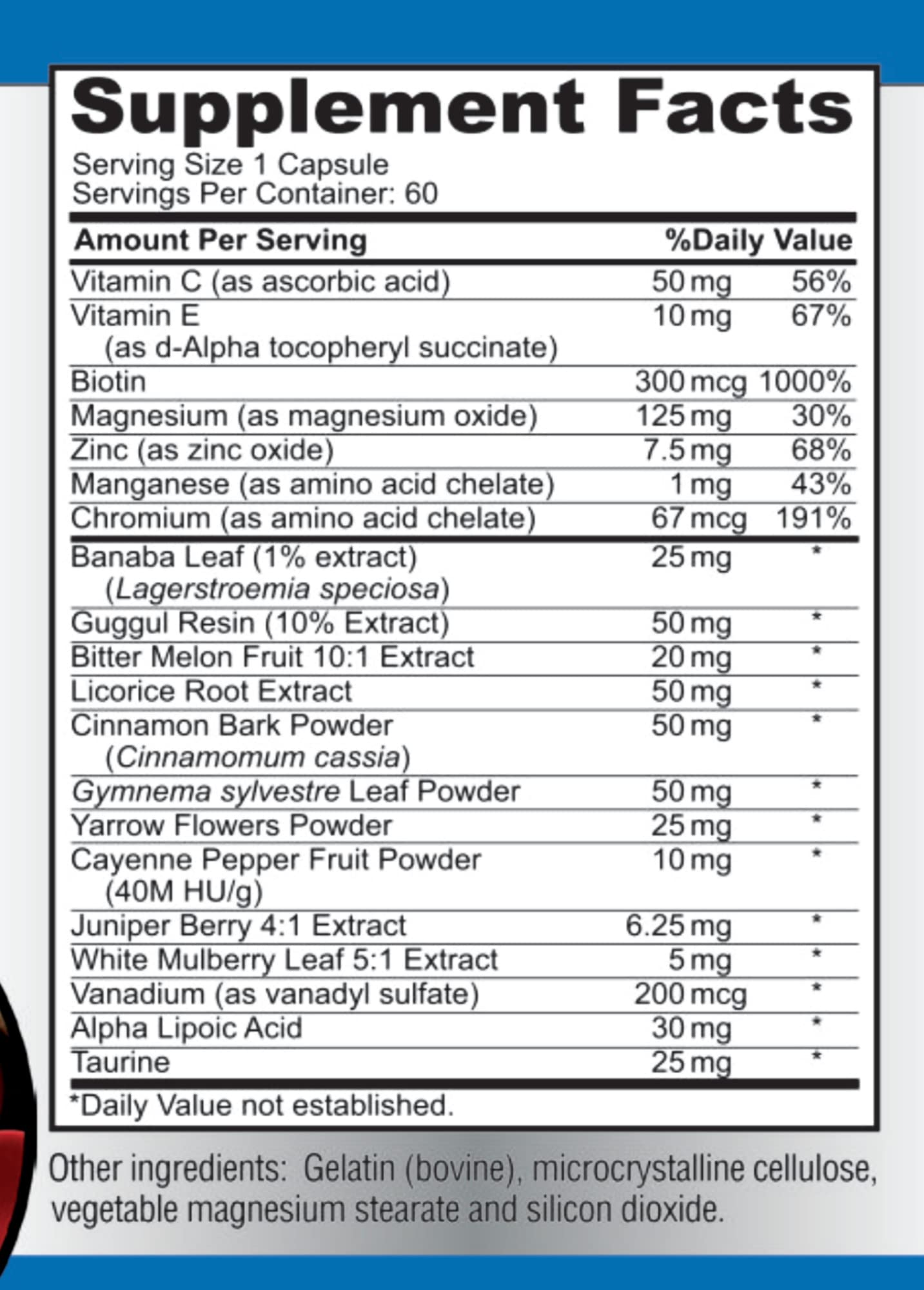 YUMMYVITE Sugar Support Supplement with Cinnamon, Chromium, Mulberry, Alpha Lipoic Acid - 20 Herbs & Vitamins - Non-GMO, 60 Capsules