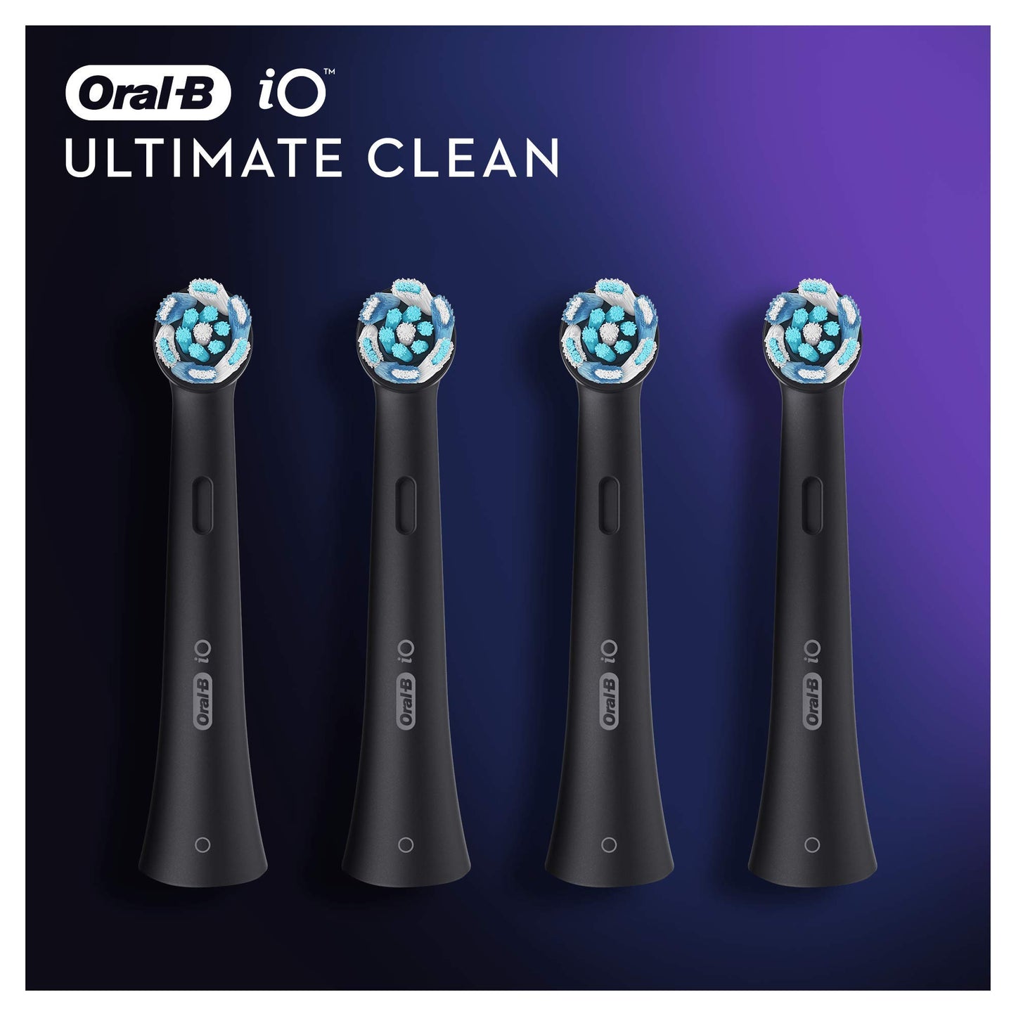 Oral-B iO Ultimate Clean Electric Toothbrush Head, Twisted & Angled Bristles for Deeper Plaque Removal, Pack of 4,
