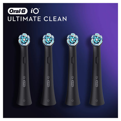 Oral-B iO Ultimate Clean Electric Toothbrush Head, Twisted & Angled Bristles for Deeper Plaque Removal, Pack of 4,