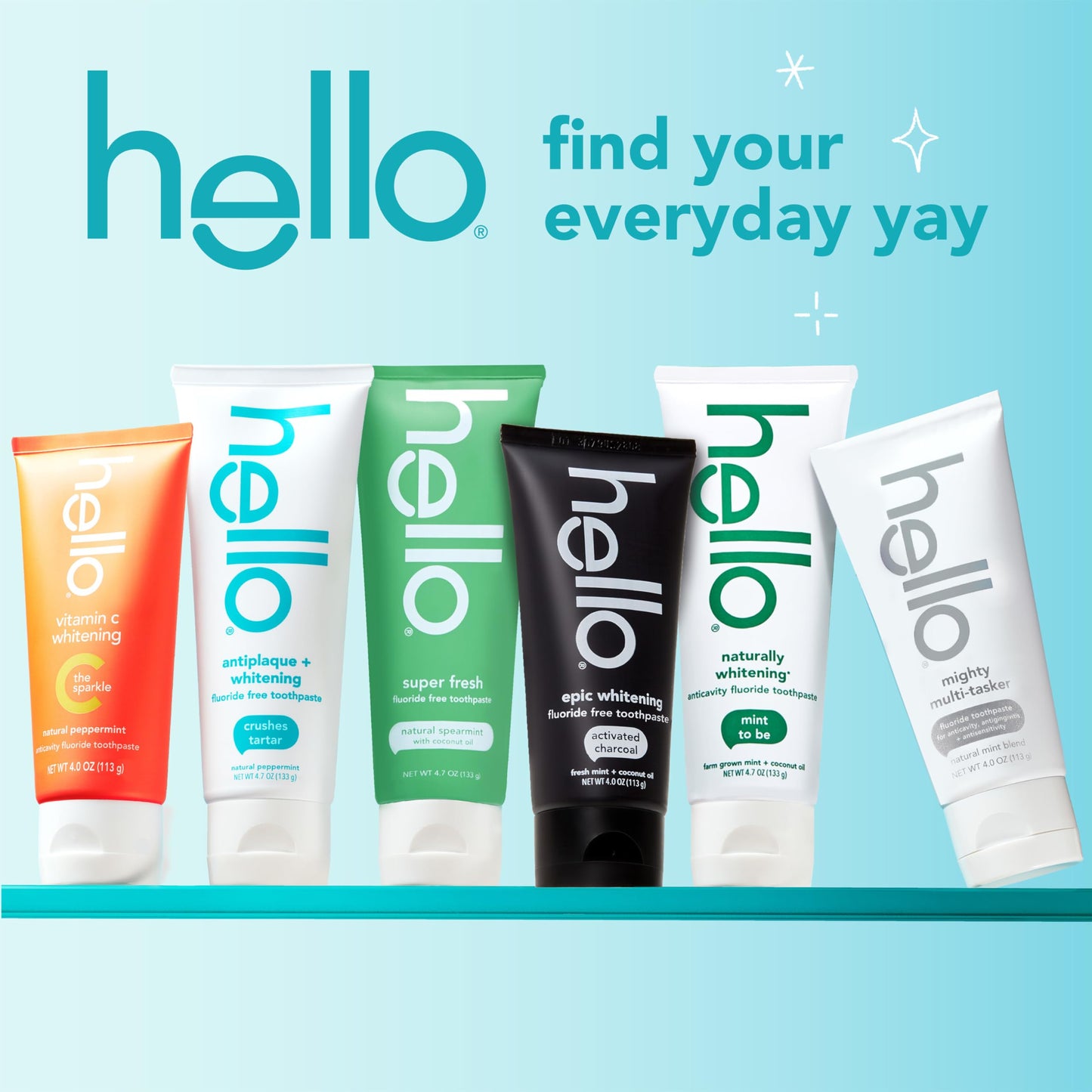 hello Epic Whitening Charcoal Fluoride Free Toothpaste, Activated Charcoal Toothpaste with Coconut Oil, Whitens Teeth Naturally, SLS Free