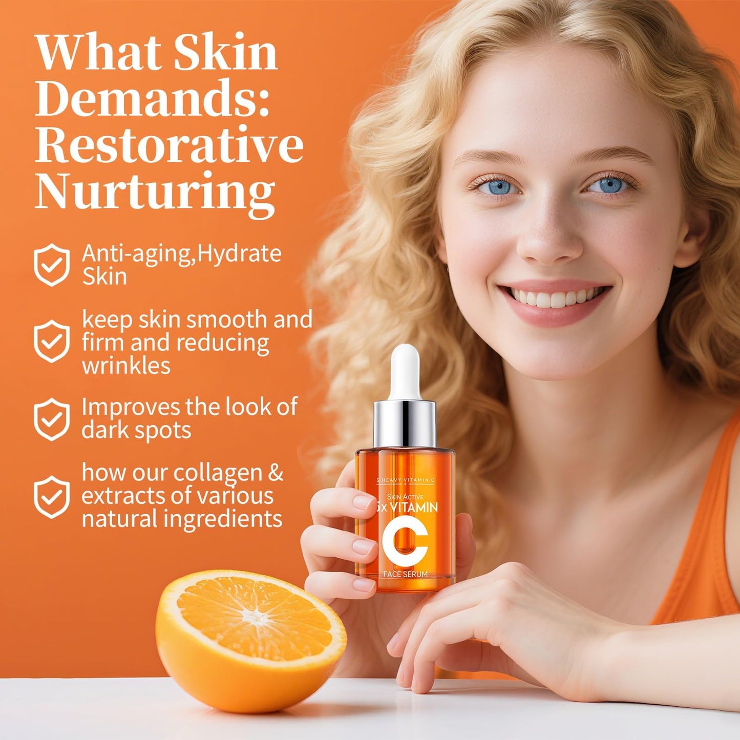 Vitamin C Face Serum with Hyaluronic Acid Niacinamide and Aloe Vera For All Skin Types Anti-Aging & Hydrating Serum Helps Reduce