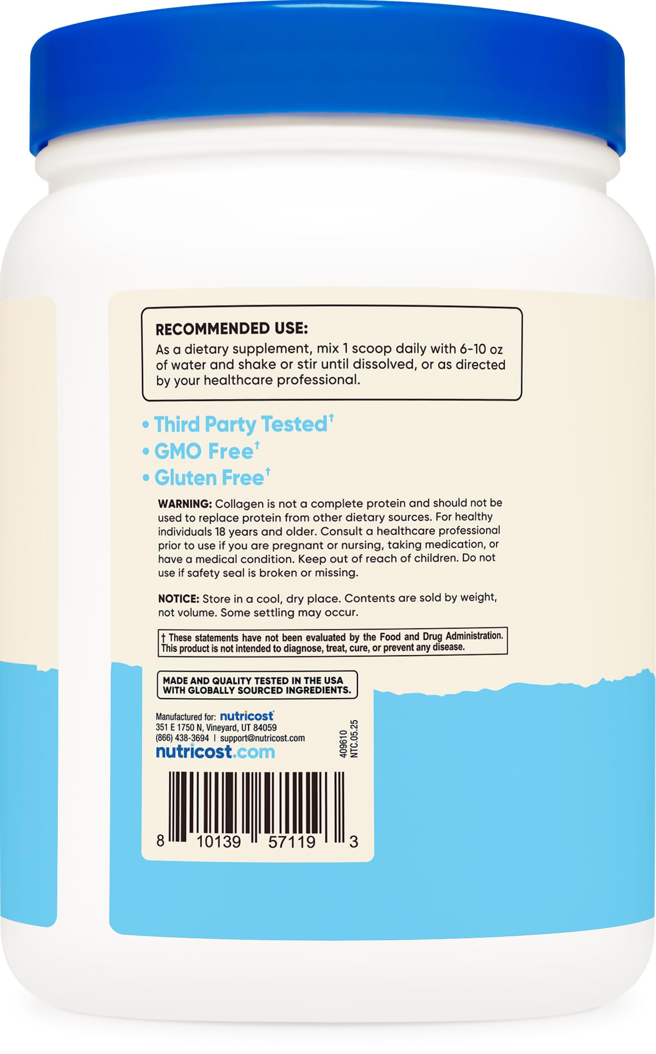 Nutricost Multi Collagen Protein Complex (Unflavored, 30 Servings) - Supplement with Biotin, Hyaluronic Acid, and Collagen Peptides
