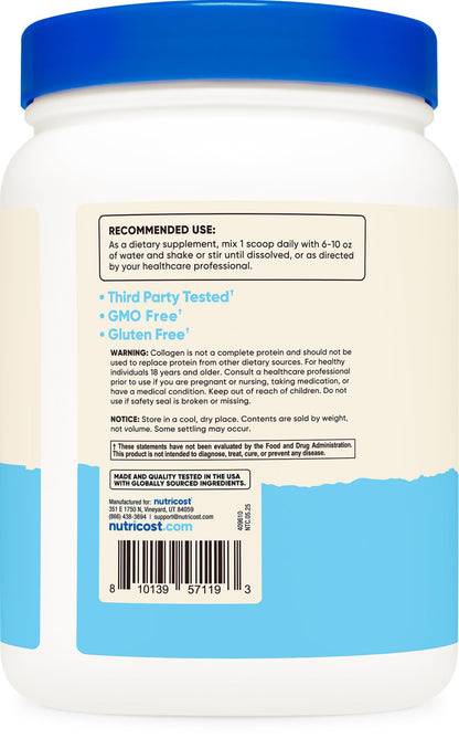 Nutricost Multi Collagen Protein Complex (Unflavored, 30 Servings) - Supplement with Biotin, Hyaluronic Acid, and Collagen Peptides