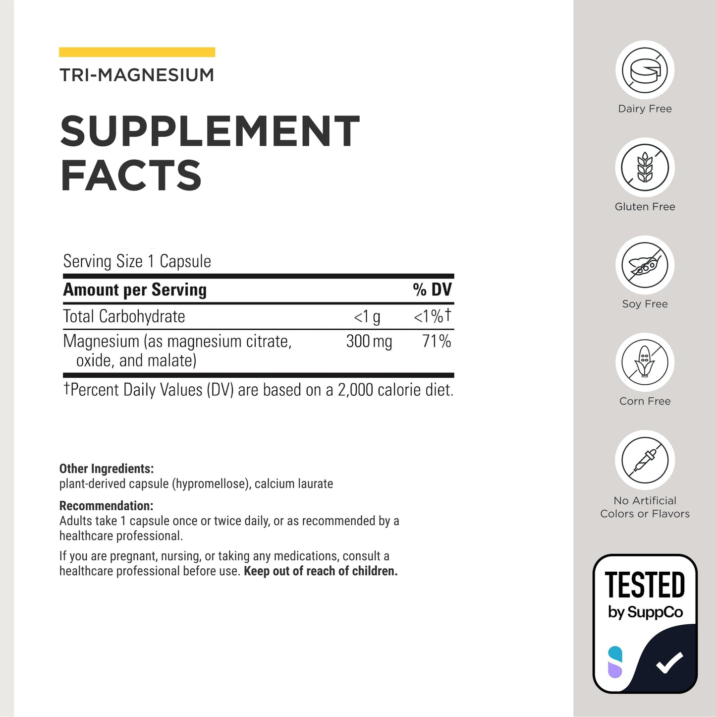 Integrative Therapeutics Tri-Magnesium - Supports Cellular Energy & Energy Metabolism - Magnesium Supplement for Heart & Nerve Health Support