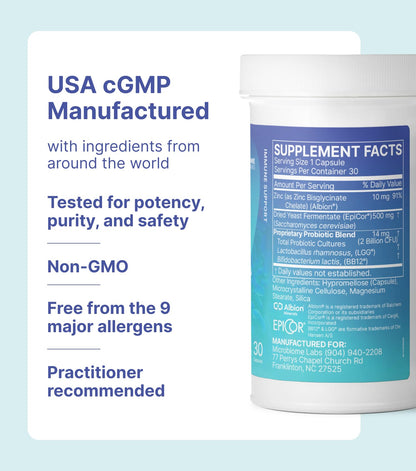Microbiome Labs EpicDefense Probiotic + Postbiotic Combo - Immunobiotic Formula with LGG, BB-12 & Epicor - Daily Immune System Support - Respiratory Comfort