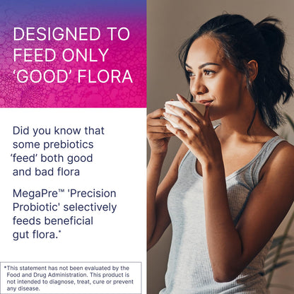 Microbiome Labs MegaPre Prebiotic Fiber Powder for Women, Men & Kids - Pre-Dosed Prebiotic Fiber Supplement Powder with Clinically Tested Oligosaccharides