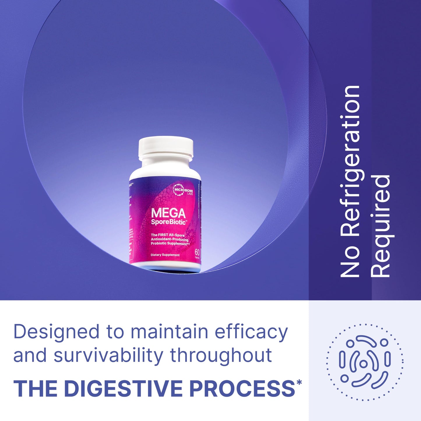 Microbiome Labs MegaSporeBiotic Probiotics for Women & Men - Spore-Based Probiotic for Gut Health & Digestive Support - Shelf-Stable, Travel-Friendly,