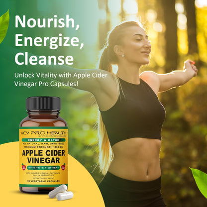 Promethean Wellness 2-PK (180 Count) ACV Pro Apple Cider Vinegar Capsules Certified Organic with Mother ACV Pills Detox Cleanse Acid Reflux Relief Support Supplement