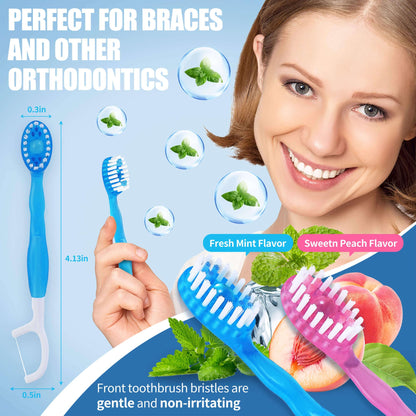 36 Pack Mini Disposable Toothbrushes – 5-in-1 Prepasted Travel Toothbrush with Toothpaste Floss & Pick for Hotel Camping Flight Car Guest Use