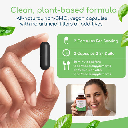 Binder Blend - Toxin Binder Supplement, Detox Capsules for a Healthy Gut - 180 Capsules - 90 Servings - 960mg Activated Charcoal