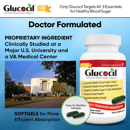 Glucocil – Softgels - Premium Blood Sugar Support - New Clinical Study Published March 2026-3 Million Bottles Sold - Supports the 3 Essentials