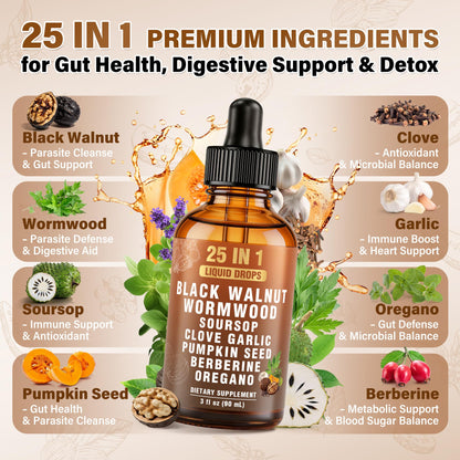 Royavita 25-in-1 Liposomal Wormwood Black Walnut Clove Parasite Cleanse with Clove, Garlic, Pumpkin Seed, Oregano & Berberine – 98% Absorption for Superior