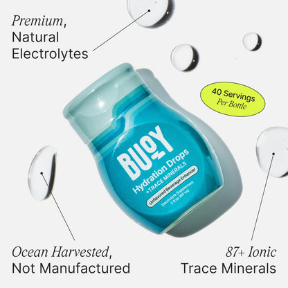 Buoy Electrolyte Drops | 120 Servings | No Sugar, No Sweeteners | 87+ Trace Minerals, Vitamins & Antioxidants | Subtle Mineral Taste