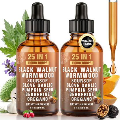 Royavita 25-in-1 Liposomal Wormwood Black Walnut Clove Parasite Cleanse with Clove, Garlic, Pumpkin Seed, Oregano & Berberine – 98% Absorption for Superior