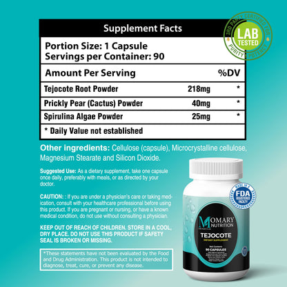 Tejocote Root with Spirulina Algae and Nopal Prickly Pear Cactus | Natural Detox &  Management Support | Natural upport