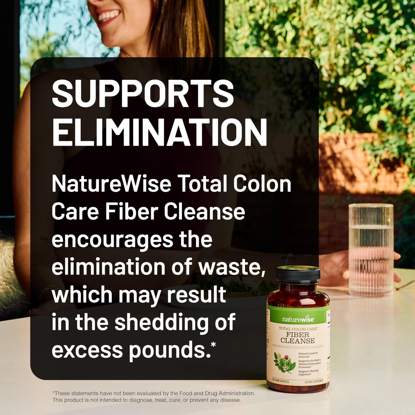 NatureWise Total Colon Care Fiber Cleanse - Natural Laxative Blend - Herbal Laxatives, Prebiotics, & Enzymes for Regularity, Digestion, Weight & Gut Health