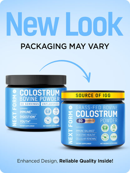 Bovine Colostrum Powder for Women &Men Source of IgG & IgA Grass-Fed, Pure Bovine Colostrum for Gut Health, Immune Support, Muscle Recovery & Wellness, Unflavored