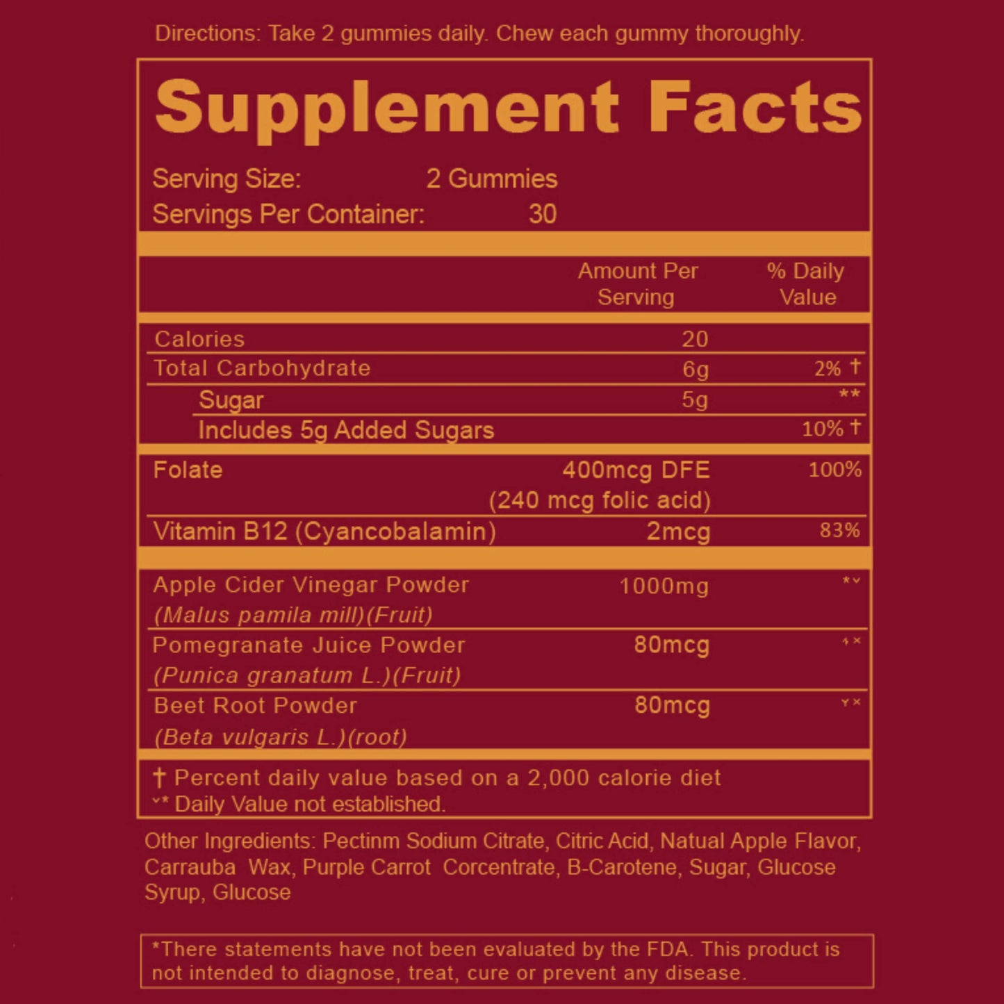 WEEM Apple Cider Vinegar Gummies - Natural, Vegan ACV with Folic Acid- Gluten Free - Vitamin B12 - Premium Detox & Weight Supplement-