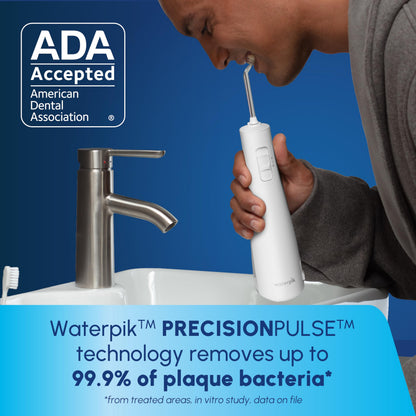Waterpik Cordless Pulse 3100 Rechargeable Portable Water Flosser for Teeth, Gums, Braces Care and Travel with 2 Flossing Tips, Waterproof for Shower Use