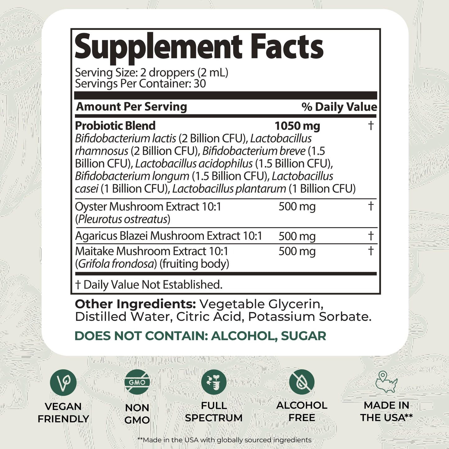 Auri Nutrition Super Mushroom Pre+Probiotic Elixir – 3-in-1 Gut Health Supplement w/7 Probiotic Strains, Prebiotic Mushrooms & Postbiotic Support – Vegan