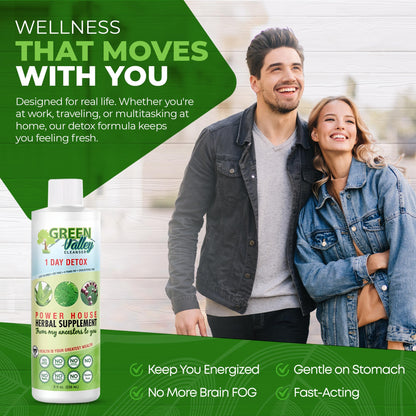Green Valley Cleanser – Natural Herbal Colon Cleanse Detox Supplement | Supports Digestion, Bloating Relief & Regularity | 8 oz Liquid
