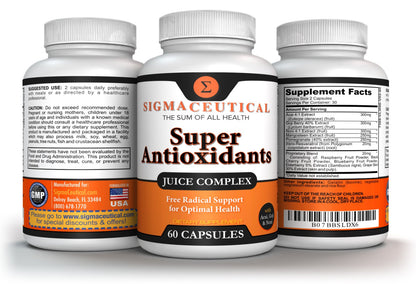 Sigmaceutical Super Antioxidant Capsules – 6 Superfruit Blend with Goji Berry, Acai, Resveratrol for Immune Support