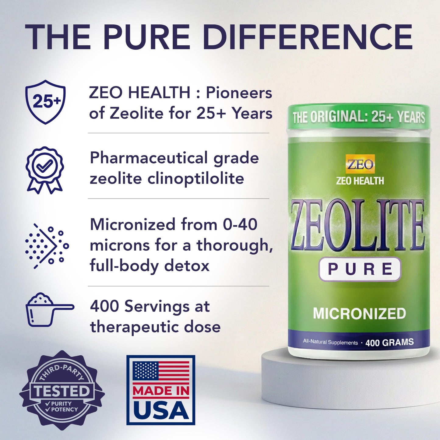 Zeolite Pure | Full Body Detox Cleanse for Women, Men, Adults | Supports Energy, Gut Health, Mental Clarity, & Optimal Inflammation Response