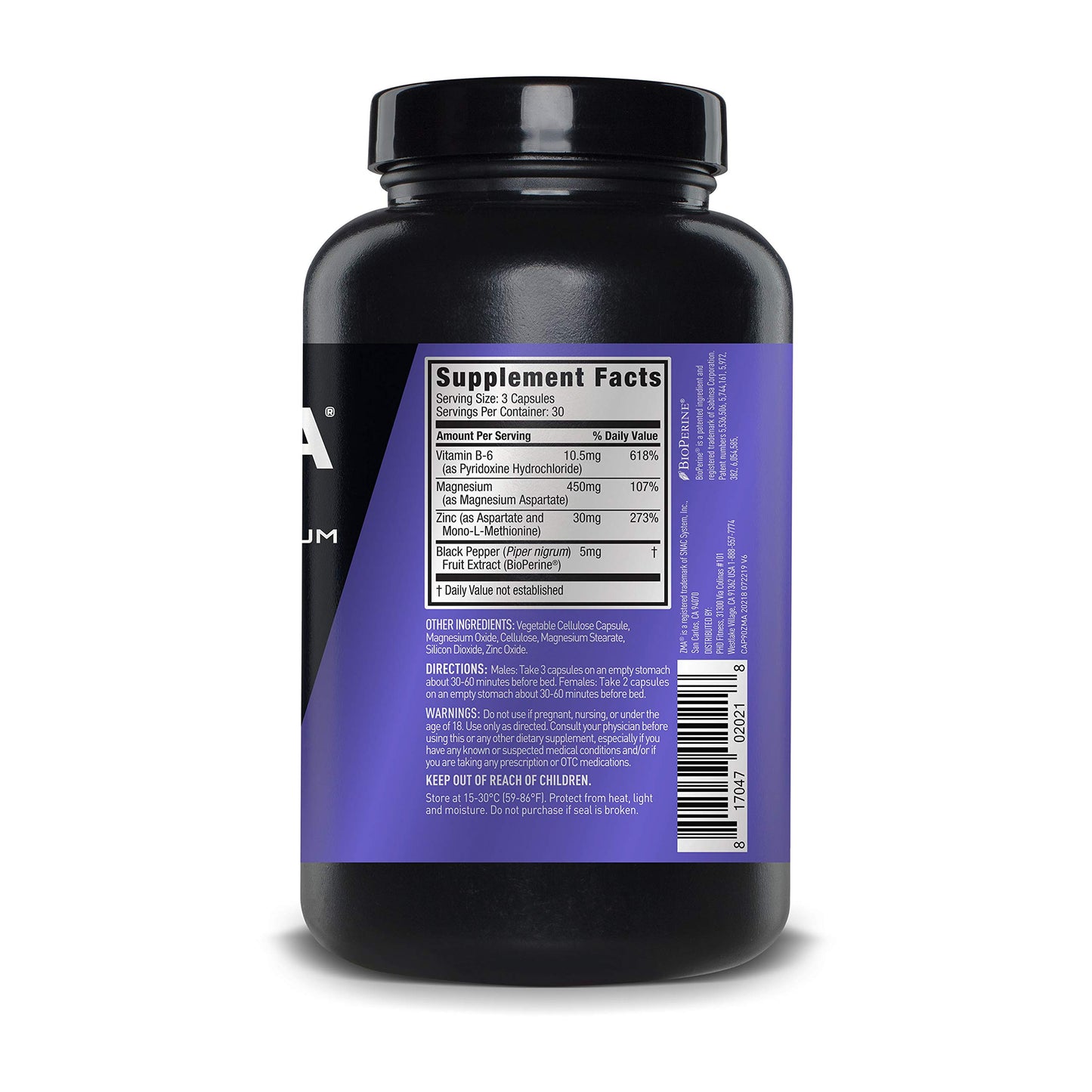 ZMA JYM, Zinc & Magnesium Supplement - Zinc, Magnesium and Vitamin B6, YM Supplement Science, 90 Vegetarian Capsules