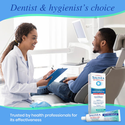 SALIVEA Dry Mouth Toothpaste (2 Pack) — 4.3 oz Each, Anticavity Fluoride, Natural Salivary Enzymes, Xylitol & Calcium, SLS-Free,