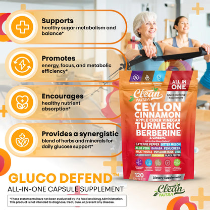 Ceylon Cinnamon Capsules + Apple Cider Vinegar Turmeric Supplement Ginseng Cayenne Pepper Bitter Melon Aloe Vera Fenugreek Milk Thistle Chromium