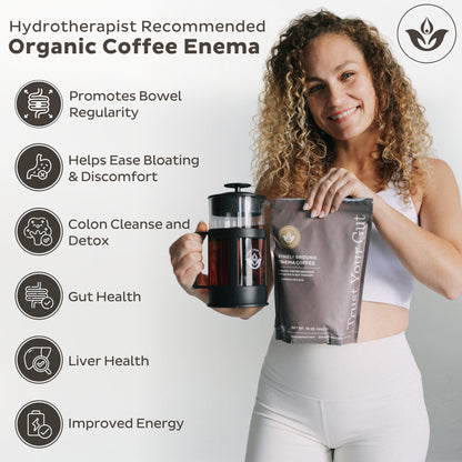 Trust Your Gut Organic Ground Coffee Enema for Detox and Gut Health, Mold Free Colon Cleanse Gerson Enema Coffee Women and Men, 40 Enemas per Bag - 1lb