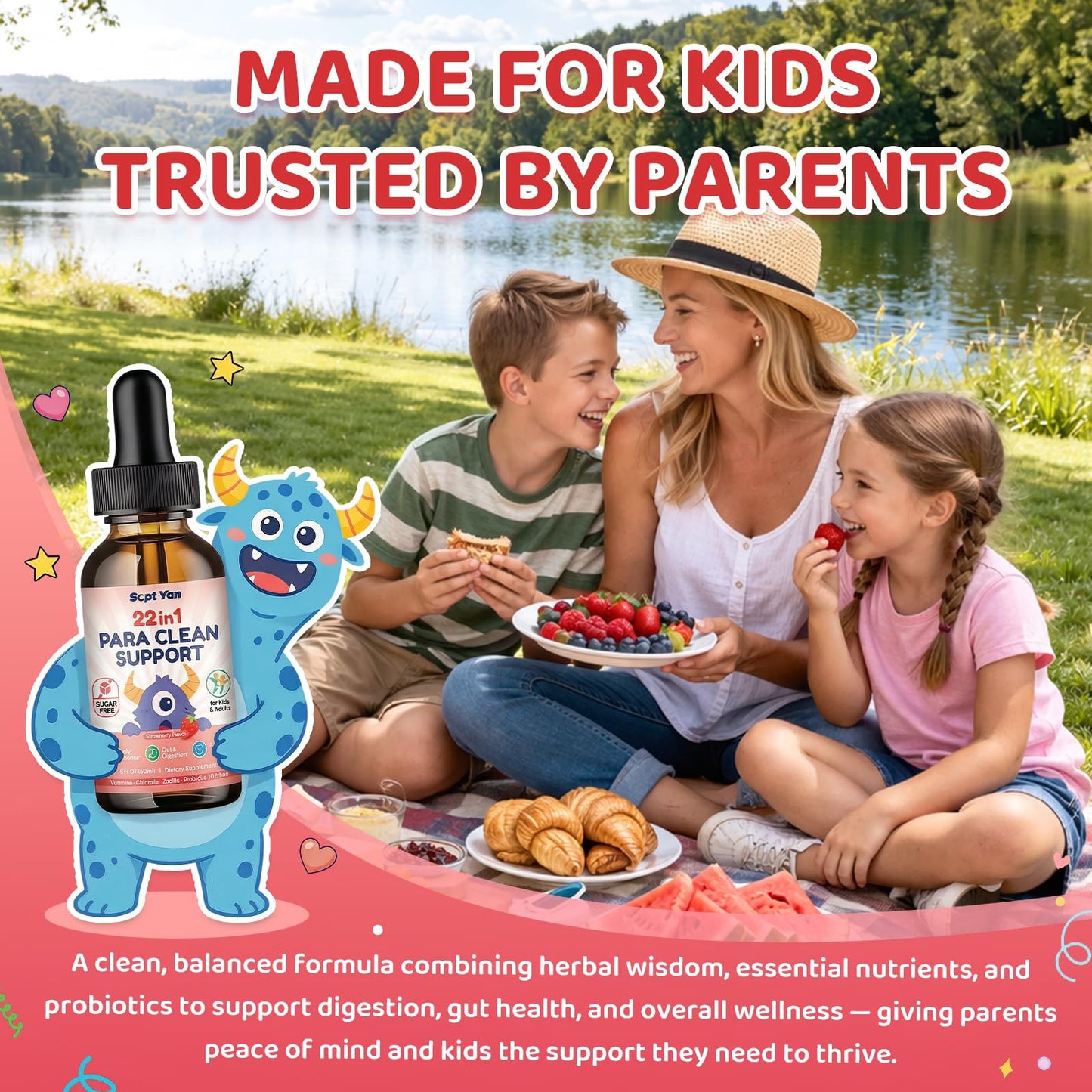 SEPT YAN 22 in 1 Parasite Cleanse for Humans & Kids, Herbal Gut Cleanse Liquid Drops with Wormwood, Black Walnut, Clove, Chlorella, Oregano,