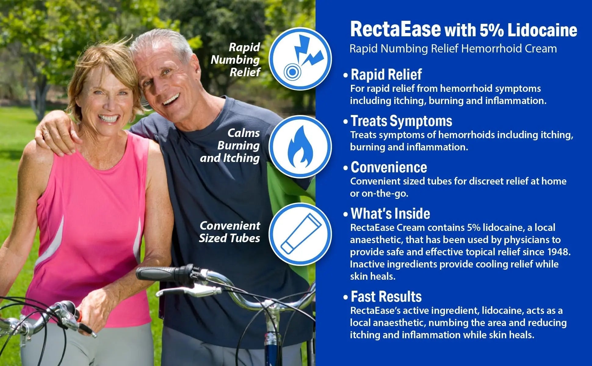 Globe RectaEase 5% Lidocaine (3 Pack) Hemorrhoid Relief Cream 1 oz Tube, Anorectal Cream, Rapid Numbing Relief, Hemorrhoid Treatment from Itch and Burn GlobeBuy Supplements Australia