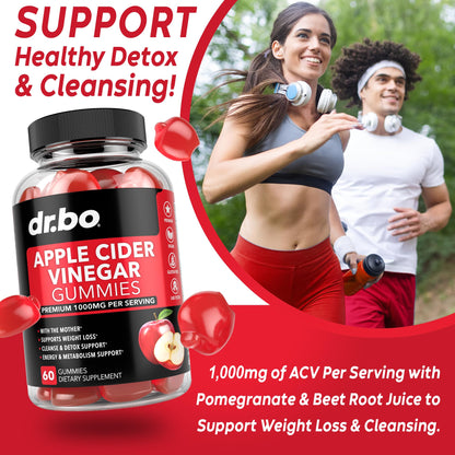ACV Apple Cider Vinegar Gummies - Natural Support for Advanced Weight Loss, Detox, Cleansing, Digestion Plus Gut Health - ACV Gummies Supplements with 1000MG Apple Cider