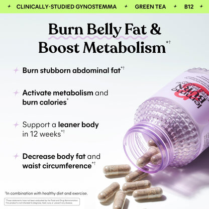 Lemme Burn - Metabolism, Belly Fat Burning + AMPK Activating Supplement for Men & Women w/Clinically Studied Actiponin Gynostemma, Green Tea Extract