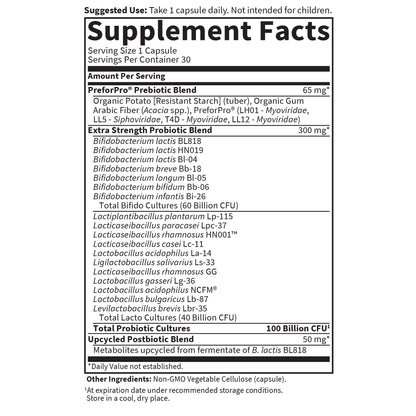 Garden of Life Dr. Formulated Pre, Post & Probiotics 100 Billion CFU Once Daily 3-in-1 Complete Probiotics, Prebiotics & Postbiotics Supplement for Women and Men